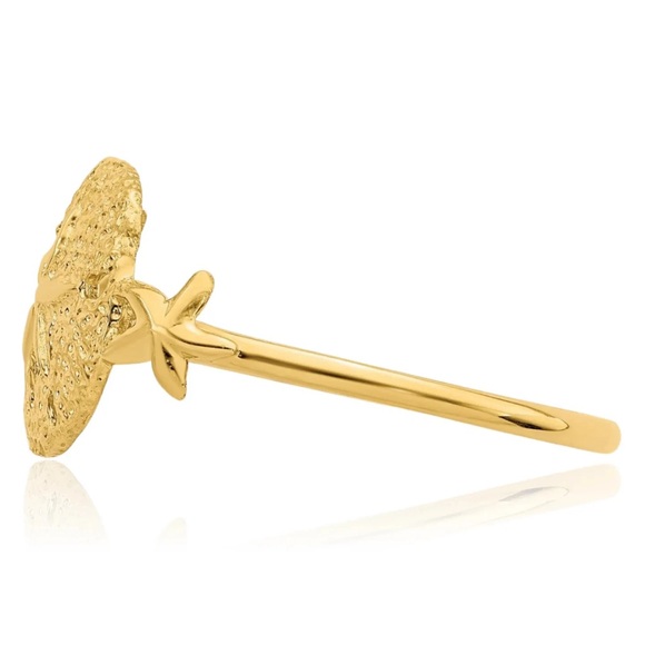 Authentic 14 KT Solid Gold Sand Dollar w/Starfish Ring Size 7.5 Brand New in Box - Picture 4 of 8